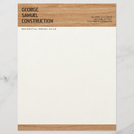 Bold Molded Wood Texture Construction Business レターヘッド