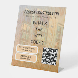 Bold Molded Wooden Texture Construction Business 台座サイン