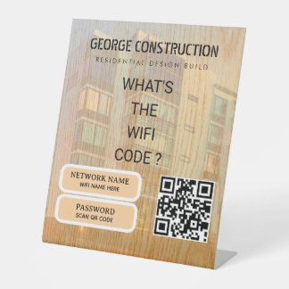 Bold Molded Wooden Texture Construction Business 台座サイン