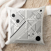 Bold Monochrome Geometry クッション (ブランケット)