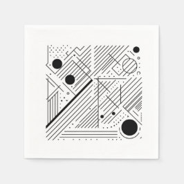 Bold Monochrome Geometry スタンダードカクテルナプキン