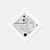 Bold Monochrome Geometry スタンダードカクテルナプキン (角)