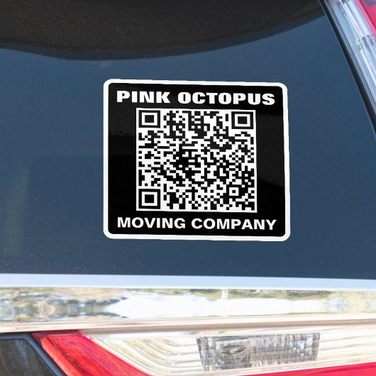 Bold Monochrome QR Code Waterproof Car シール