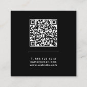 Bold Monogram Linen Or Code Professional スクエア名刺 (裏面)