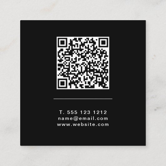 Bold Monogram Linen Or Code Professional スクエア名刺 (裏面)