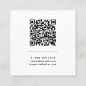 Bold Monogram Linen Or Code Professional スクエア名刺 (裏面)