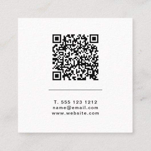 Bold Monogram Linen Or Code Professional スクエア名刺 (裏面)