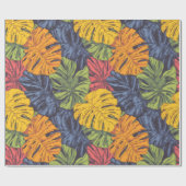 Bold Monstera Leaves Tropical Wrapping Paper ラッピングペーパー (フラット)