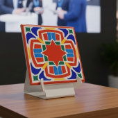 Bold Moroccan Star Ceramic Tile Red Orange タイル