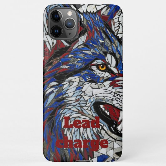Bold Mosaic Wolf Lead The Charge iPhone Case iPhoneケース (裏面)