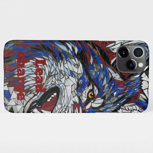 Bold Mosaic Wolf Lead The Charge iPhone Case iPhoneケース (裏面横)