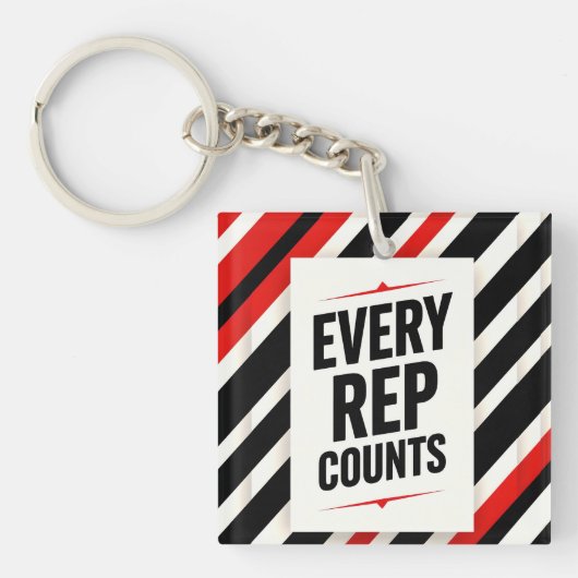 Bold Motivational Poster – “EVERY REP COUNTS” キーホルダー (正面)