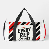 Bold Motivational Poster – “EVERY REP COUNTS” ダッフルバッグ (裏面)