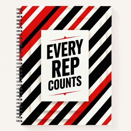 Bold Motivational Poster – “EVERY REP COUNTS” ノートブック (正面)