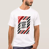 Bold Motivational Poster – “EVERY REP COUNTS” Tシャツ (正面)