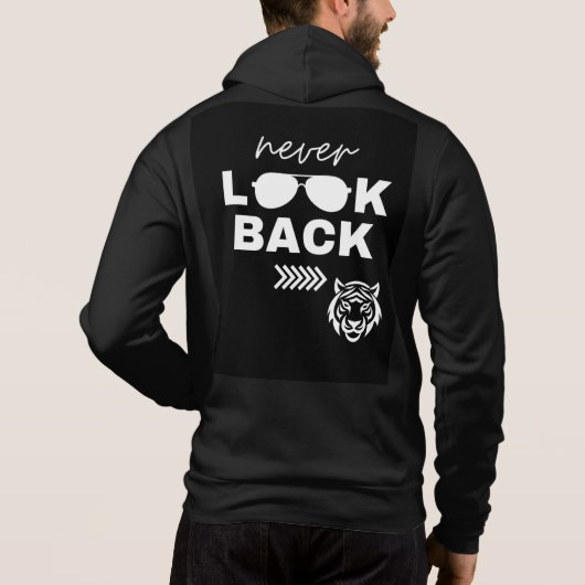 Bold Motivational Quote Black Hoodie パーカ (裏面)