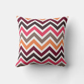 “Bold Multi-Color Chevron Pattern** Throw Pillow クッション (裏面)
