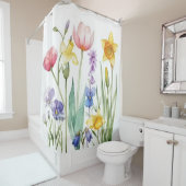 Bold Multi-Color Spring Wildflowers シャワーカーテン (インサイチュ)