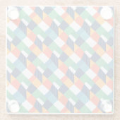 Bold Multicolour Geometric Abstract ガラスコースター (裏面)