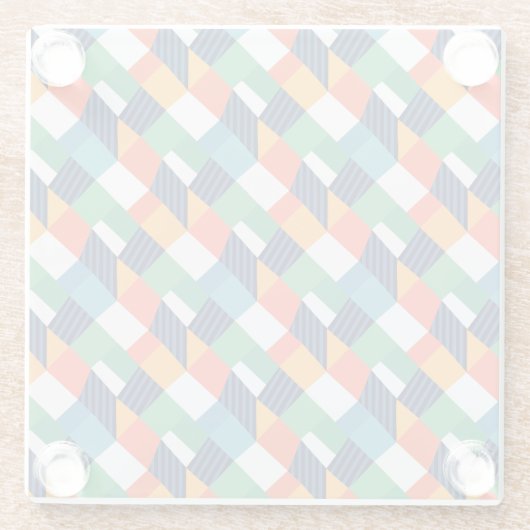 Bold Multicolour Geometric Abstract ガラスコースター (裏面)