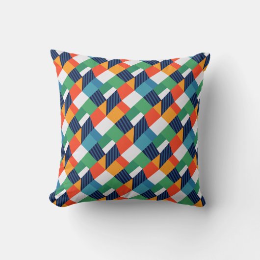 Bold Multicolour Geometric Abstract クッション (正面)