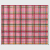 Bold Multicolour Tartan Plaid Vibrant Check ラッピングペーパー (フラット)