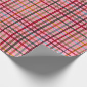 Bold Multicolour Tartan Plaid Vibrant Check ラッピングペーパー (角)