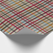 Bold Multicolour Tartan Plaid Vibrant Check taupe ラッピングペーパー (角)