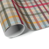Bold Multicolour Tartan Plaid Vibrant Check taupe ラッピングペーパー (ロールコーナー)