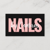 Bold Nail Artist Black Background Script Type 名刺 (正面)