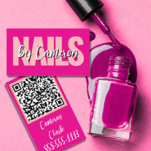Bold Nail Artist Hot Pink Background Script Type