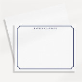 Bold Navy Clipped Corner Note Card 案内状