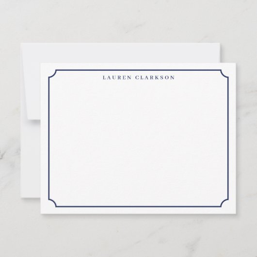 Bold Navy Clipped Corner Note Card 案内状 (正面)