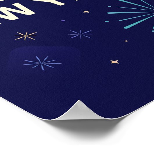 Bold Navy Gold 2026 Celebration Fireworks ポスター (角)