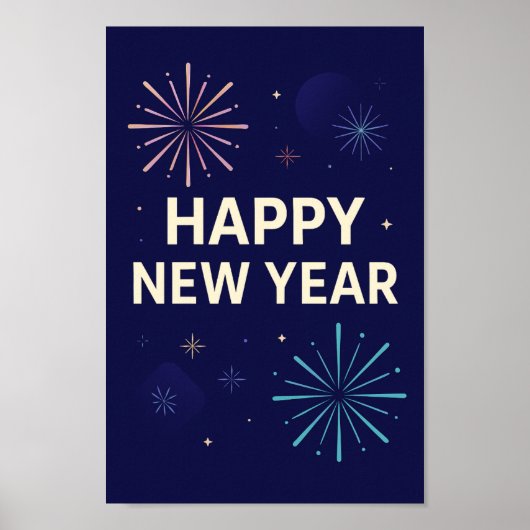 Bold Navy Gold 2026 Celebration Fireworks ポスター (正面)