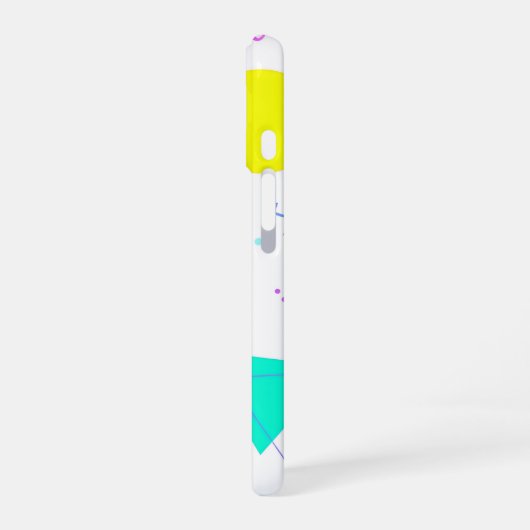 Bold Neon Memphis Geometric 80s Design iPhone 16ケース (左側面)