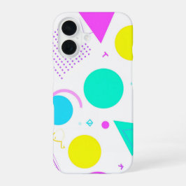 Bold Neon Memphis Geometric 80s Design iPhone 16ケース