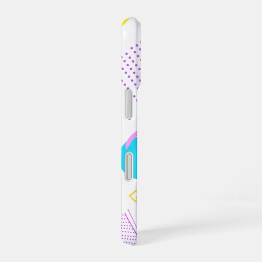 Bold Neon Memphis Geometric 80s Design iPhone 16ケース (右側面)
