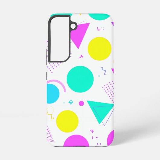 Bold Neon Memphis Geometric 80s Design Samsung Galaxyケース (裏面)