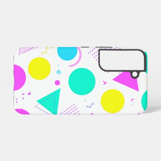 Bold Neon Memphis Geometric 80s Design Samsung Galaxyケース (裏面横)