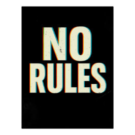 Bold "No Rules" Glitch Effect Typography Art ポスター