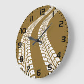 Bold Off-Road Tire Track Rugged Automotive ラージ壁時計 (傾斜)