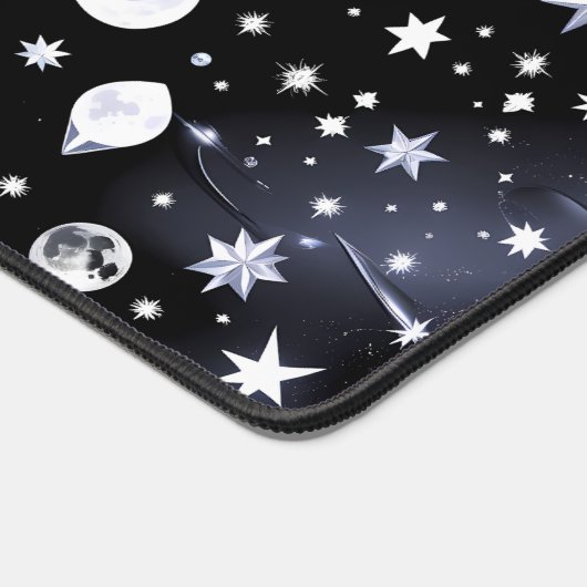 Bold Onyx Celestial Moon for Modern Workspaces デスクマット (コーナー)
