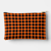 Bold Orange and Black Buffalo Plaid アクセサリーポーチ (裏面)
