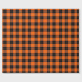 Bold Orange and Black Buffalo Plaid ラッピングペーパー (フラット)