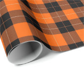 Bold Orange and Black Buffalo Plaid ラッピングペーパー (ロールコーナー)