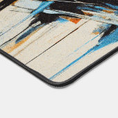 Bold Orange Blue Sweeping Lines Mid Century デスクマット (コーナー)