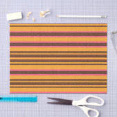 Bold Orange Pink Horizontal Stripe Pattern 薄葉紙 (クラフト)