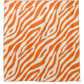 Bold Orange Tiger Stripe Pattern シャワーカーテン (正面)