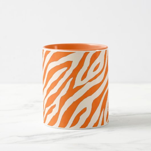 Bold Orange Tiger Stripe Pattern マグカップ (中央)